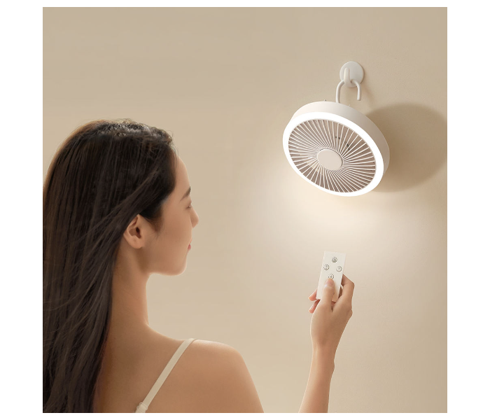 Generic Aromatherapy LED Light Mini Portable Ceiling Fan Rechargeable Camping Bedroom Small Portable USB Outdoor Ceiling Fan A in KSA