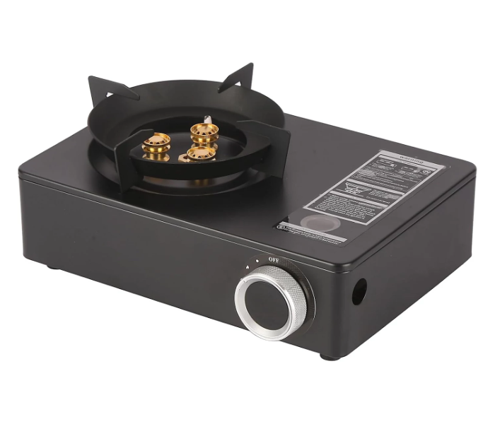 Compact Portable Gas Stove Burner - 12000 BTU Camping Stove with Carry Case - Ideal for Outdoor BBQs Picnics and Travel Cooking - BLACK in UAE