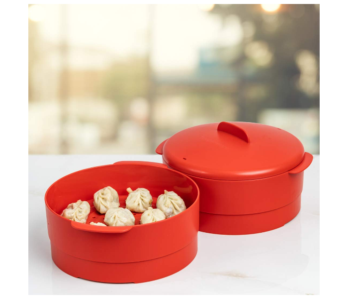 Tupperware Aluminium Multipurpose Steamer - Chilli Red in UAE
