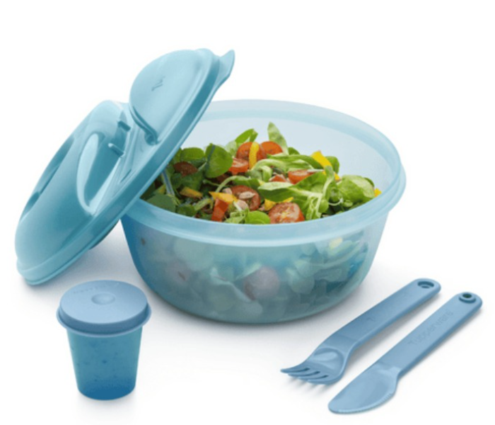 Tupperware Salad On The Go Set, 1.4 L Capacity, Aqua Blue in UAE