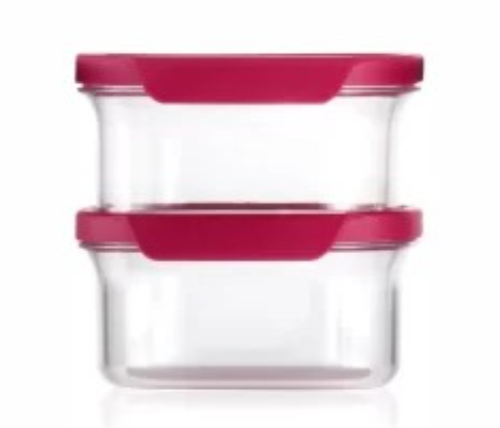 Tupperware Ultra Clear Oval Dry Storage Containers, 500mL, Red Lid in UAE