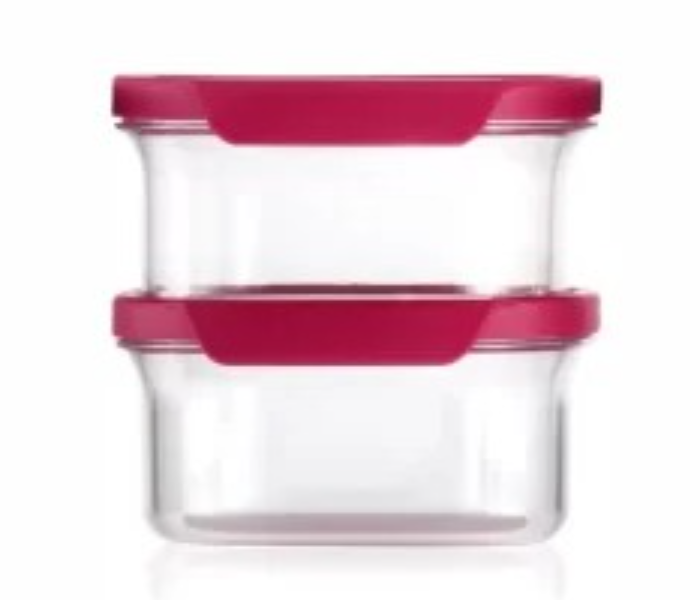 Tupperware Ultra Clear Oval Dry Storage Containers, 500mL, Red Lid in UAE