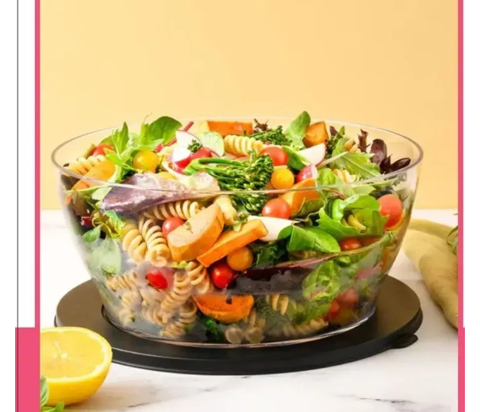 Tupperware Crystal Clear Store & Serve Food Storage Container, 4L Capacity, Black Lid in UAE