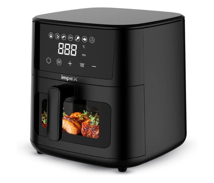 Impex AF4307 4.5L Digital Air Fryer 1200W Oil Free with Glass Door Touch Control Black in UAE