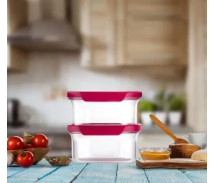 Tupperware Ultra Clear Oval Dry Storage Containers, 500mL, Red Lid in UAE