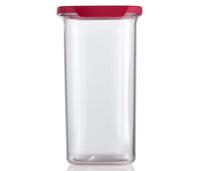 Tupperware Ultra Clear Oval Dry Storage Container 2L capacity, Red Lid in UAE