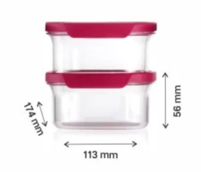 Tupperware Ultra Clear Oval Dry Storage Containers, 500mL, Red Lid in UAE