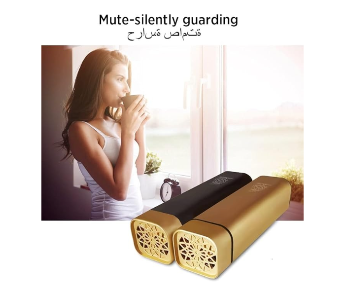 Rechargeable Electronic Incense Burner for Oud & Bakhoor ,Mini Portable Aromatherapy Diffuser with USB Charging, Safe & Flameless Design (Gold) in UAE