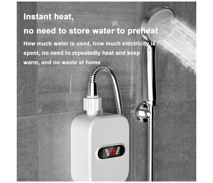 Shower Heater Electric | 3.5kw LED Display Electric Tankless Water Heater - 110V Hot Water Heater Tankless Waterproof Eliminate Time for Hot Water Shelf, Wall in UAE