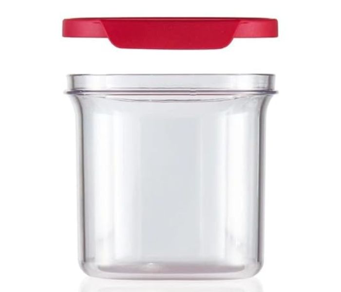 Tupperware Ultra Clear Oval Dry Storage Container, 1L Capacity, Red Lid in UAE