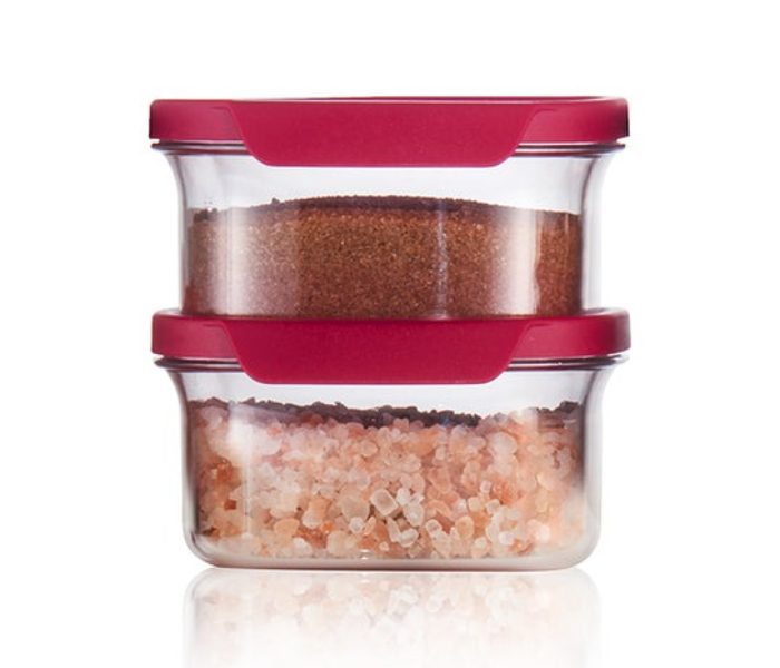 Tupperware Ultra Clear Oval Dry Storage Containers, 500mL, Red Lid in UAE