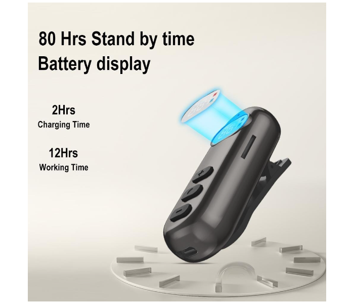 Bluetooth 5.4 Wireless Clip-On Headset Retractable Earbuds Hands-Free Calling Audio Receiver with LED Display & Mic for Business & Sports in UAE