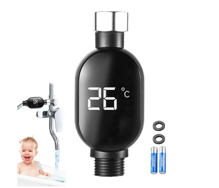Shower Water Temperature Monitor | Shower Temperature Instant-Read with Led Digital Display - Waterproof Bathroom Accessories for Kitchen Apartment Hotel Home Household in UAE