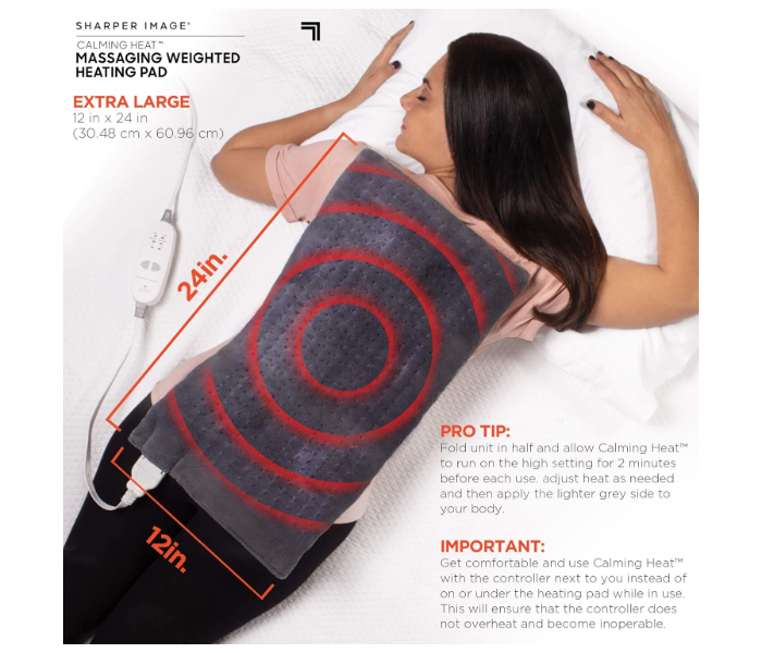 Calming Heat Electric Heating Pad with Massage | Weighted Heat Therapy Massager for Back, Neck & Body in UAE