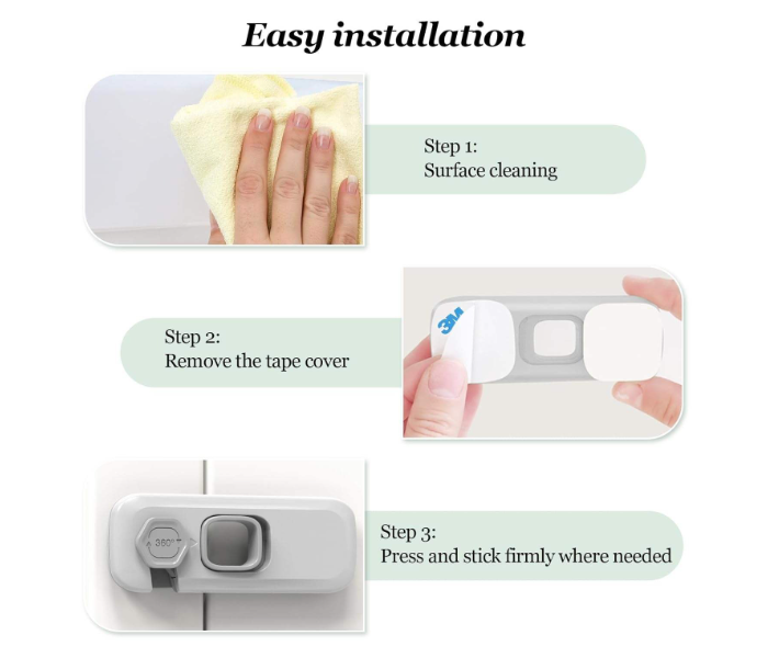Child Proof Safety Locks for Refrigerator, Cabinets, Drawers & Freezer in UAE