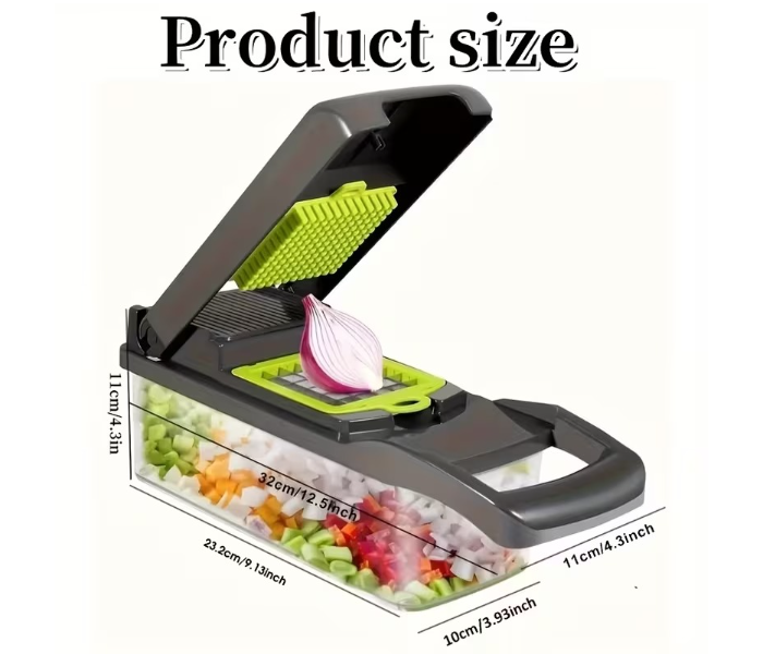 MACON Vegetable Chopper Food Dicer 16 in 1 Slicer with 8 Blades Container and Peeler MC4644 in UAE