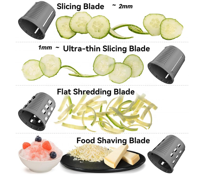4-in-1 Rechargeable Wireless Food Chopper Machine 44W Grey/Black in UAE