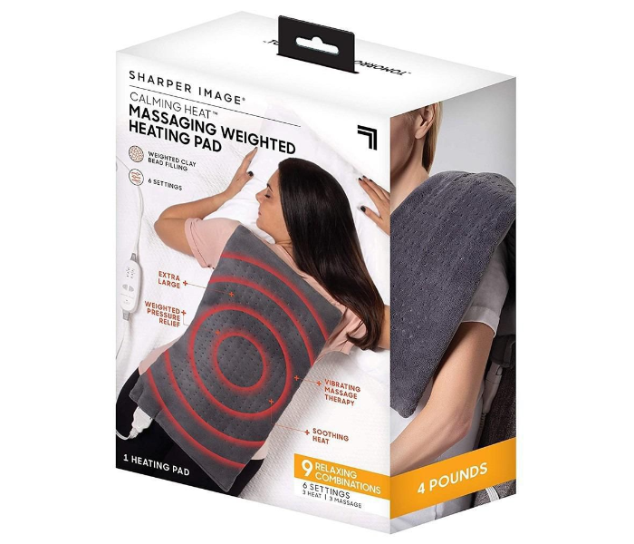 Calming Heat Electric Heating Pad with Massage | Weighted Heat Therapy Massager for Back, Neck & Body in UAE