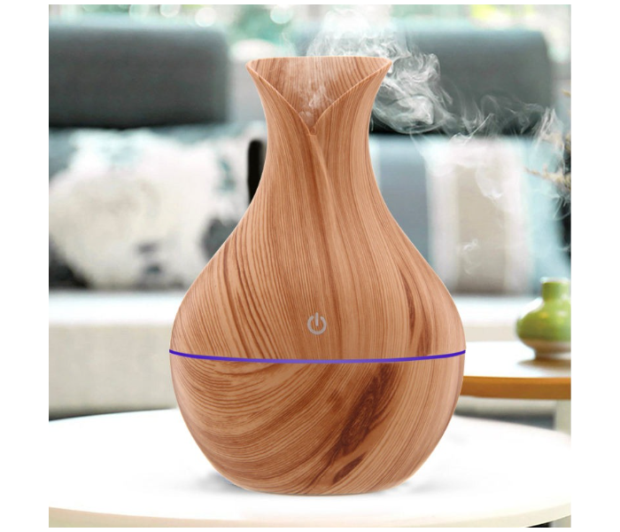 Ultrasonic Aroma Humidifier with Color-Changing LED, Wood Grain Finish in UAE