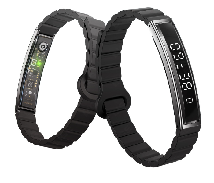 Ultralight Slim Fitness Tracker Smart Bracelet with Heart Rate & Blood Oxygen Monitor, Sleep/Activity Tracking, Pedometer, 5ATM Waterproof, for Men & Women – Black in UAE