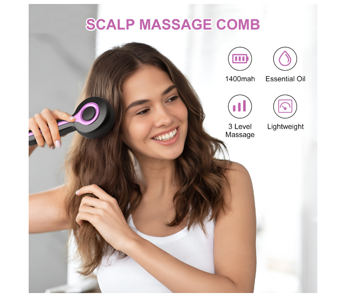 USB Rechargeable Wireless Scalp Massager Comb with Oil Applicator for Hair Nourishment & Relaxation in UAE