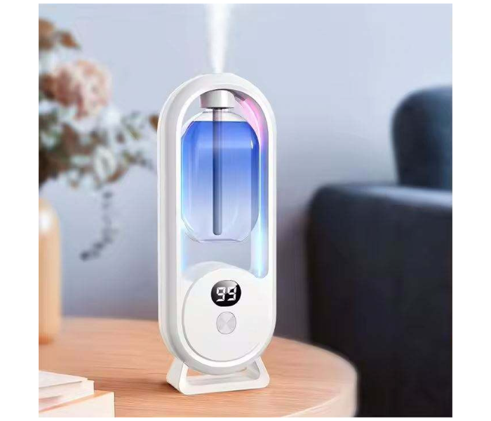 Automatic Fragrance Diffuser, Wall Mounted Essential Oil Dispenser with Digital Display, USB Rechargeable Air Freshener for Home Office Bathroom (White) in UAE