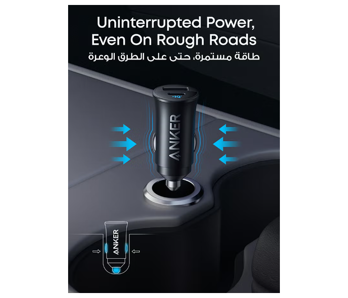 Anker 30W USB C Car Charger 2 Port Fast Adapter with PowerIQ 3.0 for iPhone 17 16 15 Pro and Samsung S23 in UAE