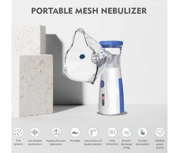 MACON Portable Nebulizer Machine: Silent Handheld Inhaler for Adults & Kids with Masks & USBMC4655 in UAE