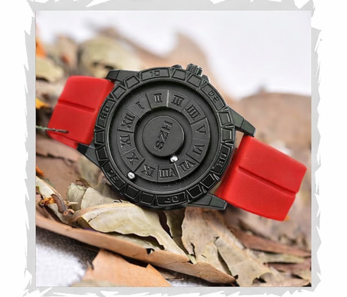 Magnetic Levitation Balls Dial Watch Waterproof Quartz Unisex Red in UAE