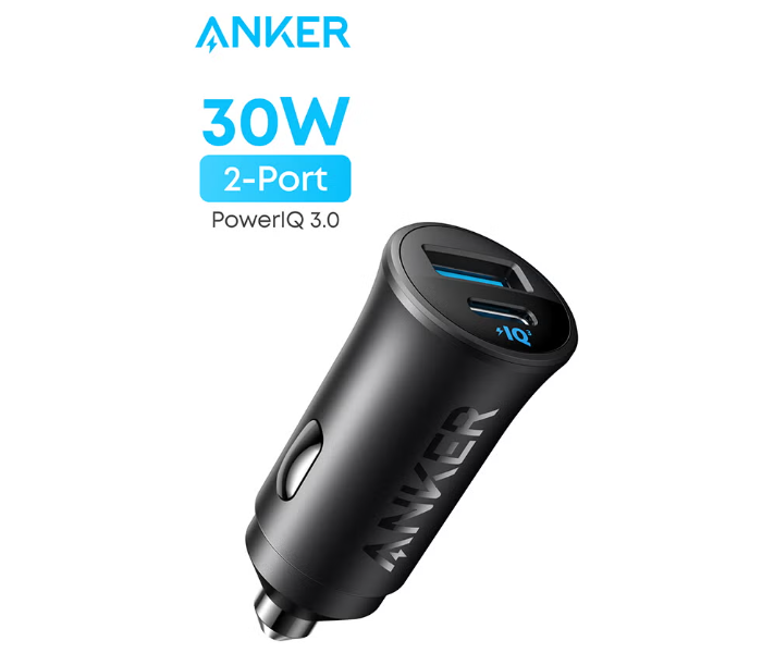 Anker 30W USB C Car Charger 2 Port Fast Adapter with PowerIQ 3.0 for iPhone 17 16 15 Pro and Samsung S23 in UAE
