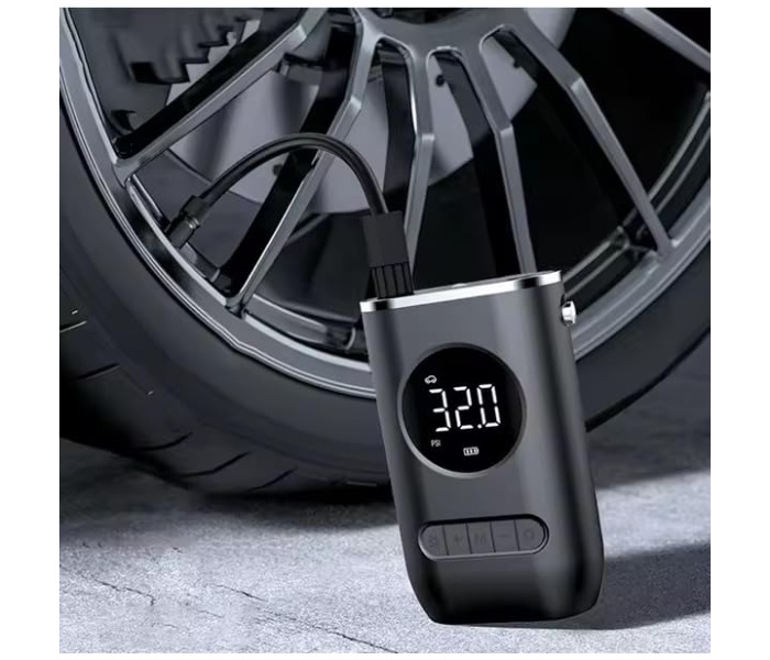 Digital Tyre Inflator for Cars & Bikes – 150 PSI Portable Air Compressor, 4000mAh Rechargeable Battery, Type-C, LED Display in UAE