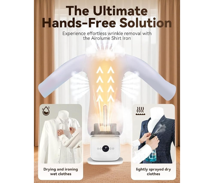 Automatic Hot Air Dryer & Iron – Clothes Dryer and Hands Free Wrinkle Remover for Shirts & Pants-Gentle on All Fabrics - Apartment & Dorm Room Essentials - Ideal Than Any Iron and Steamer in UAE