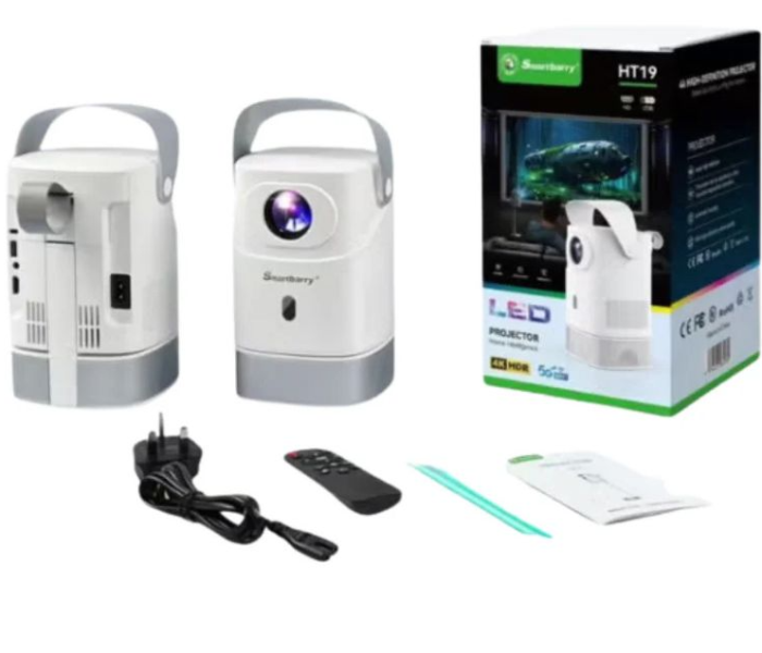 SmartBarry HT19 4K Smart Projector Android 11 Native 1080p Portable Home Theater in UAE