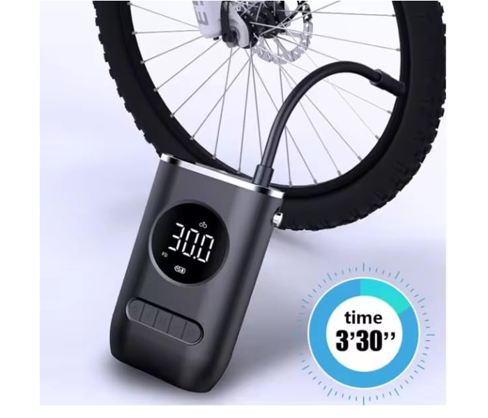 Digital Tyre Inflator for Cars & Bikes – 150 PSI Portable Air Compressor, 4000mAh Rechargeable Battery, Type-C, LED Display in UAE