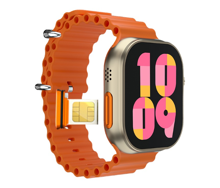  Bluetooth Calling Smartwatch with HD Display & 2-in-1 Strap Combo for Men & Women, Orange/White in UAE