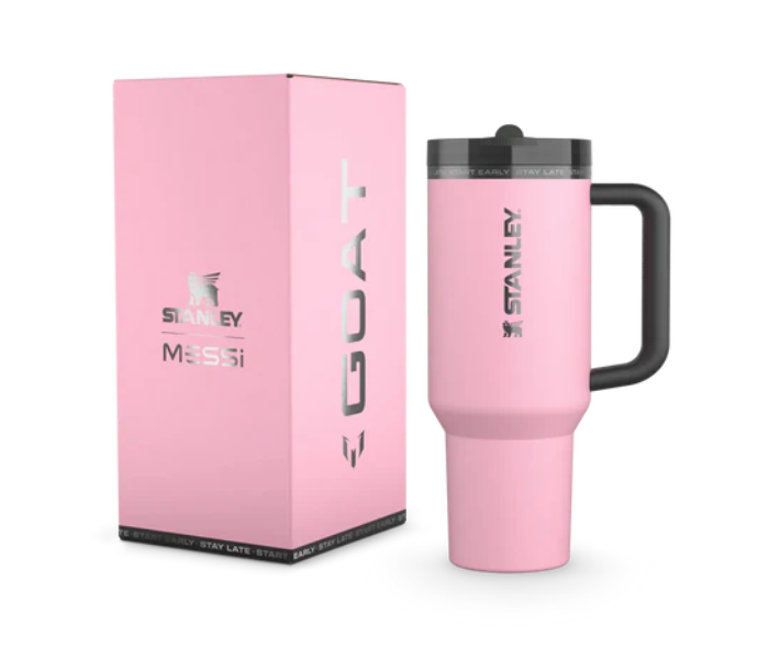 Stanley Messi x 40oz Quencher ProTour Flip Straw Tumbler – Stainless Steel Vacuum Insulated Travel Mug, BPA-Free, Car Cup Holder Compatible, Eco-Friendly, Ideal for Gym, Messi GOAT Pink in UAE