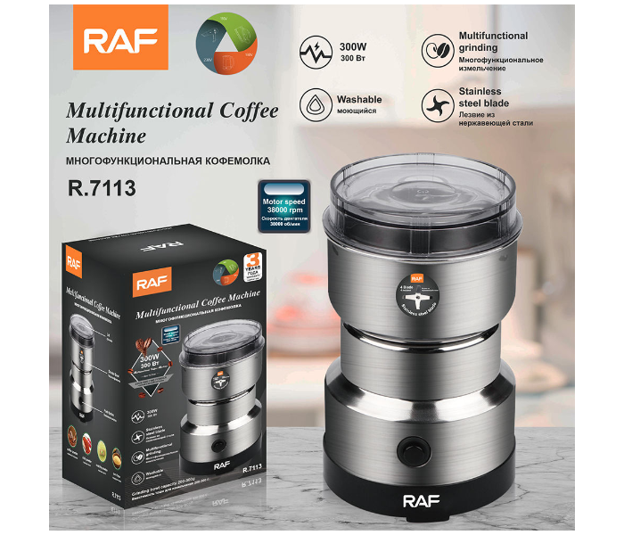 Multi-Functional Washable Electric Grinder Machine – High-Speed Coffee Bean, Chili, Matcha Tea & Corn Powder Grinding Tool with Stainless Steel Blades for Home Kitchen in UAE