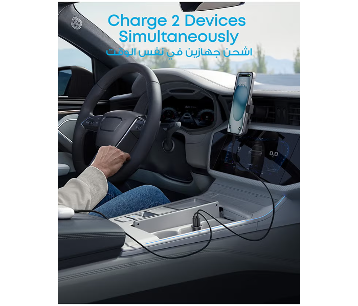 Anker 30W USB C Car Charger 2 Port Fast Adapter with PowerIQ 3.0 for iPhone 17 16 15 Pro and Samsung S23 in UAE