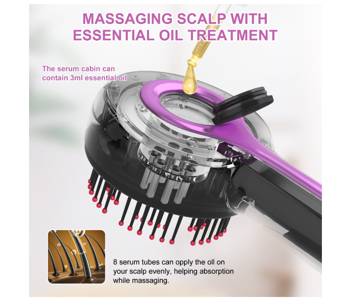 USB Rechargeable Wireless Scalp Massager Comb with Oil Applicator for Hair Nourishment & Relaxation in UAE
