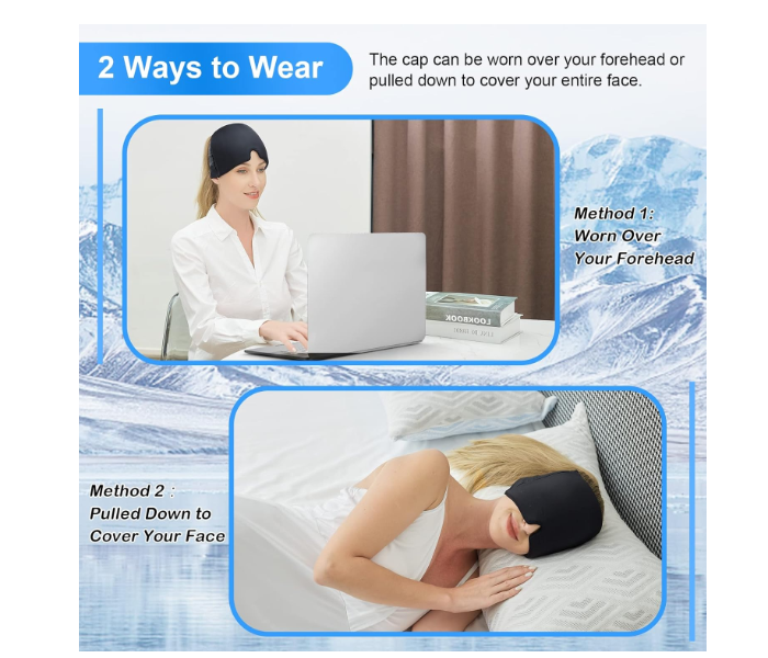 Migraine Relief Ice Hat Cooling Cap – Flexible Gel Cold Therapy Head Wrap for Headache, Sinus Pressure, Anxiety & Tension Relief in UAE