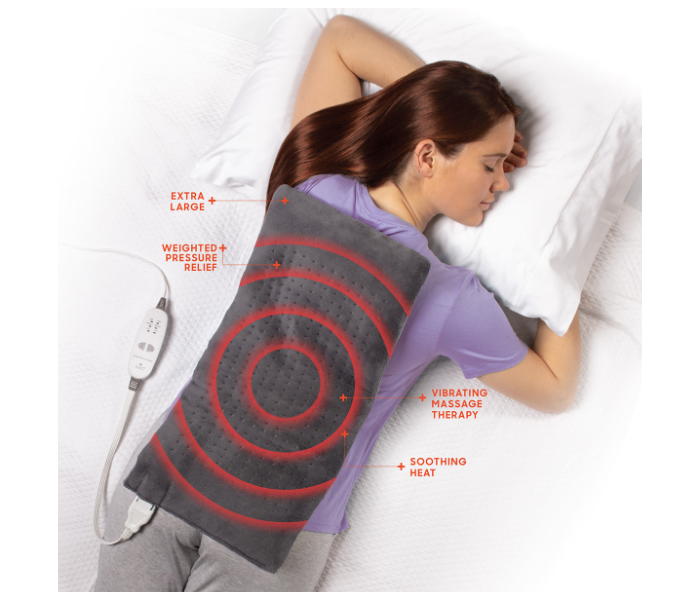 Calming Heat Electric Heating Pad with Massage | Weighted Heat Therapy Massager for Back, Neck & Body in UAE