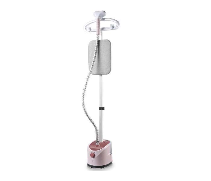 Multifunctional Standing Garment Steamer with Built-in Ironing Board & Hanger, 2000W High Power, Pink/White in UAE
