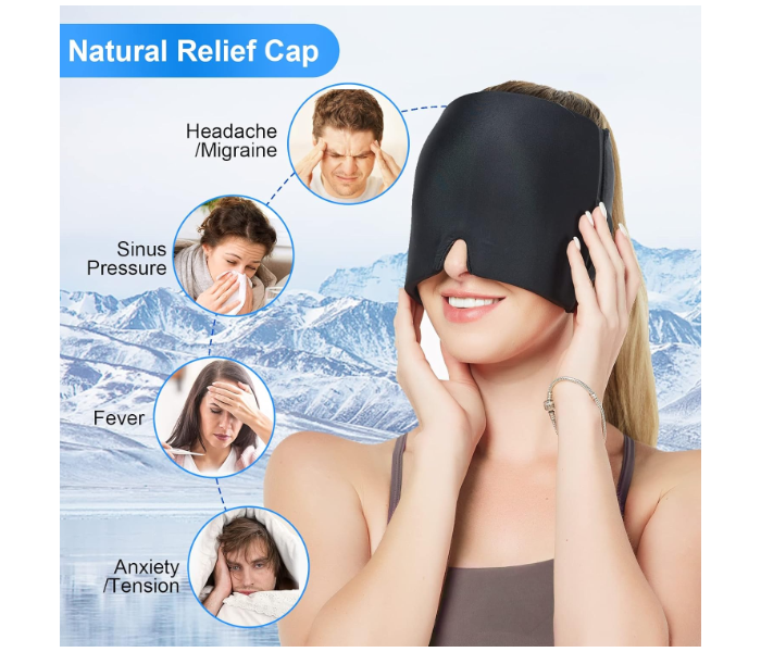 Migraine Relief Ice Hat Cooling Cap – Flexible Gel Cold Therapy Head Wrap for Headache, Sinus Pressure, Anxiety & Tension Relief in UAE