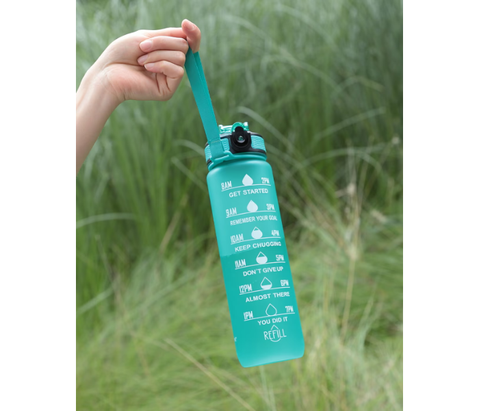The Better Home 1 Litre Motivational Water Bottle for Adults | Leakproof Sipper Bottle with Time Markings & Measurements | Unbreakable Sports Gym Water Bottle - Mint Green in UAE