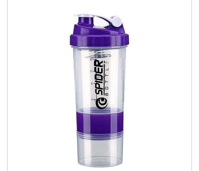 500ml Protein Shaker Bottle With Mixing Ball & Supplement Storage – 17oz BPA-Free Plastic Sports Gym Mixer Cup For Workout, Fitness, Smoothies, Pre-Workout, Protein Powder & Meal Replacement Drinks (Purple) in UAE