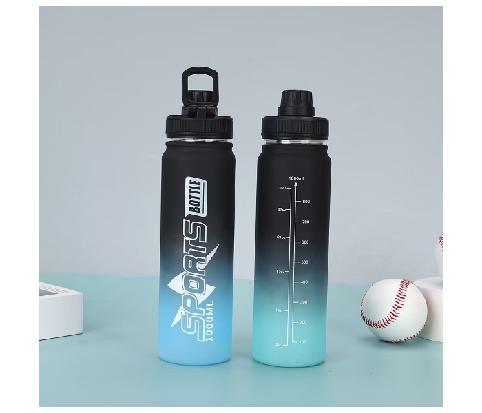 Jmax 1000ml BPA-Free Plastic Sipper Water Bottle with Straw & Carry Handle | Leak-Proof Lightweight Sports Bottle for Gym, School & Office - Blue in UAE