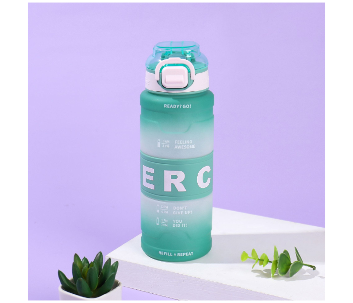 800ml Sipper Water Bottle for Adults & Kids | Motivational Time Marker Bottle with Straw | BPA-Free Leakproof Sports & School Bottle - Mint Green Gradient in UAE
