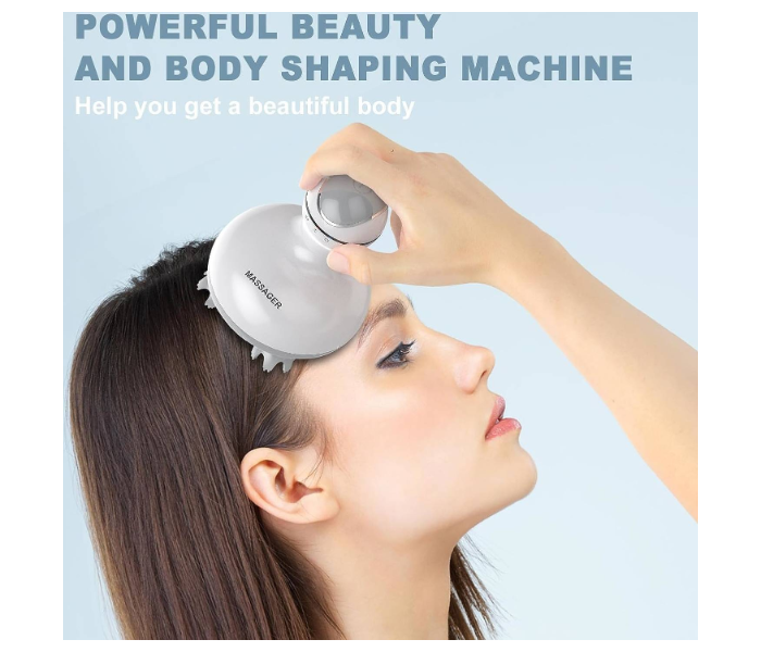 Electric Scalp Head Massager Waterproof | Handheld Portable Head Scratcher with 4 Massage Heads & 84 Nodes for Hair Growth, Deep Clean & Stress Relief in UAE