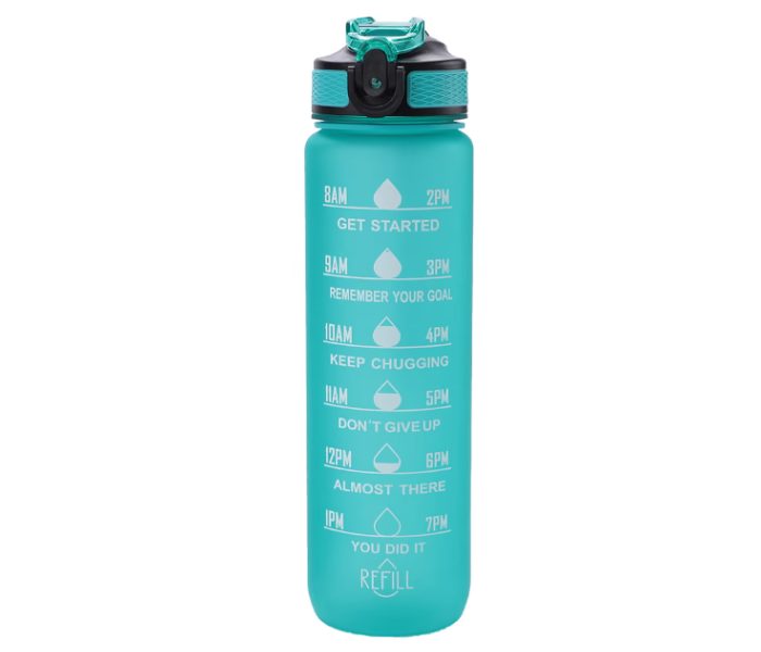 The Better Home 1 Litre Motivational Water Bottle for Adults | Leakproof Sipper Bottle with Time Markings & Measurements | Unbreakable Sports Gym Water Bottle - Mint Green in UAE