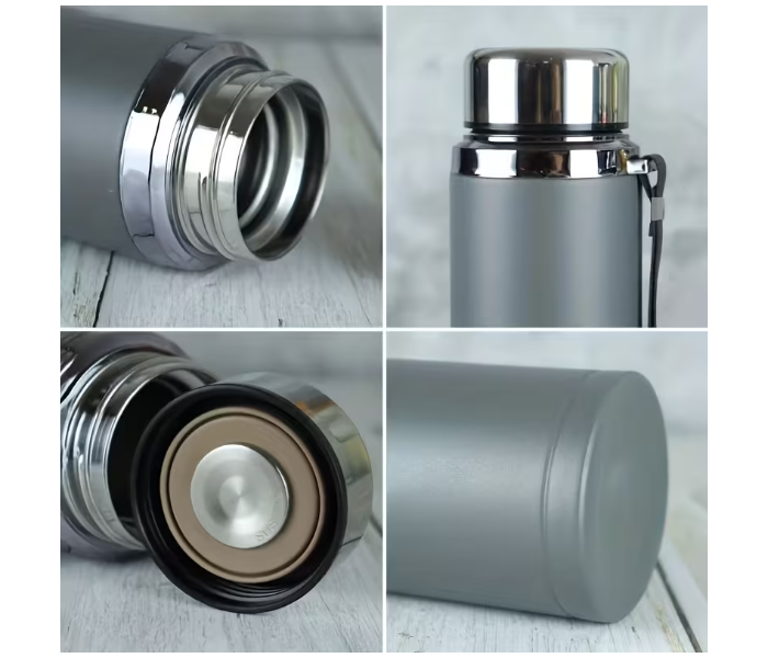 800ml 304 Stainless Steel Double Wall Insulated Tea Cup Vacuum Thermal Travel Mug with Filter Hot & Cold Portable Cup for Car Sports & Home - Grey in UAE
